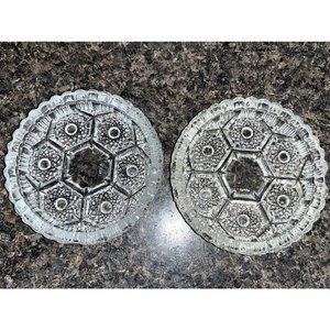 Action Industries Diamond Crystal Ashtray Vintage Made In Italy Round Cut Glass